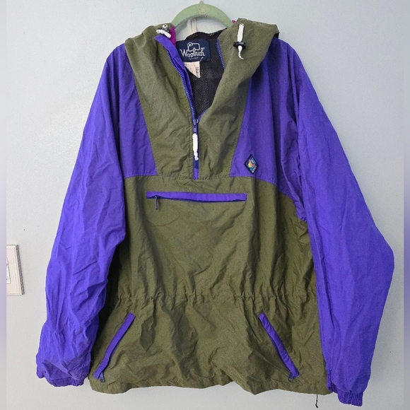 Vtg Woolrich Mens XL PURPLE RAIN Jacket Hood 1/4 Zip Windbreaker 90s Sigmet Gear - Picture 1 of 14